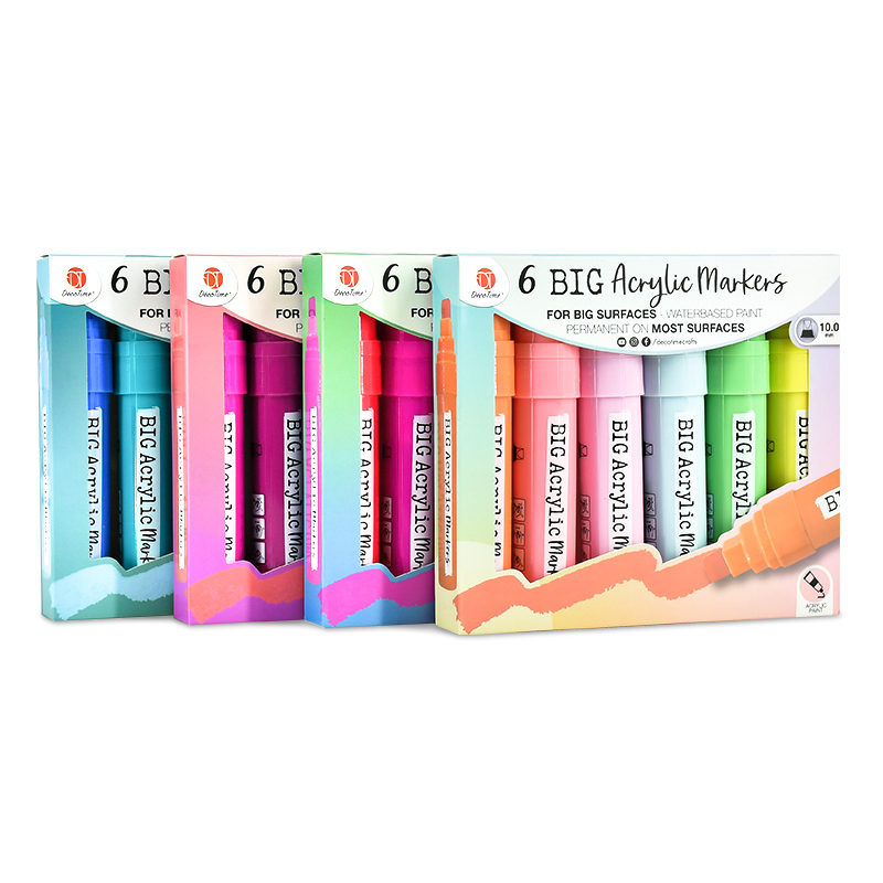 6 BIG Acrylic markers